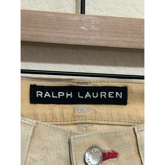 Ralph Lauren Black Label Jeans Womens Size 27 Salvage Yellow Tan Pants TINY FLAW - Picture 3 of 14